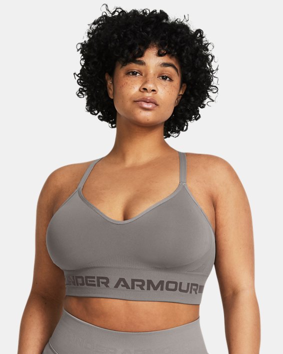 Women's UA Seamless Low Long Sports Bra in Gray image number 3
